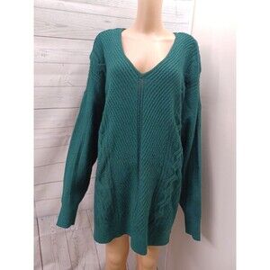 Lane Bryant Crochet Sweater Green Pullover Sz 22/24 NWT $69